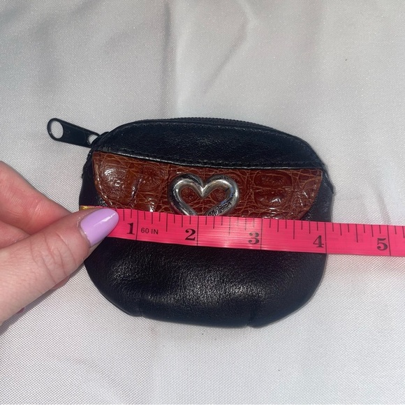 BRIGHTON Mini Heart Croc Embossed Leather Coin Change Purse Wallet - Picture 6 of 8